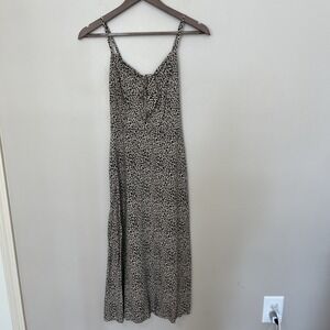 NWT Hollister Midi Dress Animal Print W Tie Front Adjustable Straps XS